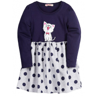 20-107103 "Котик" Платье для девочки, 2-6 лет, синяя ночь 20-107103 "Котик" Платье для девочки, 2-6 лет, синяя ночь